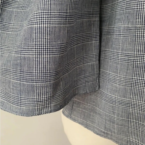 Zara Off the shoulder Linen Cotton mix Check Top with lace Size XS - Picture 3 of 7